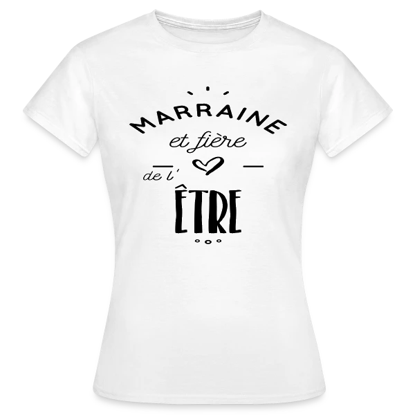 Maquette de T-shirt Femme « Marraine Fière » à personnaliser