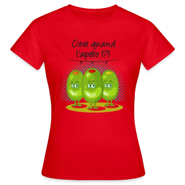 Maquette de T-shirt Femme « Apéro Time : L'heure Sacrée de la Détente » à personnaliser