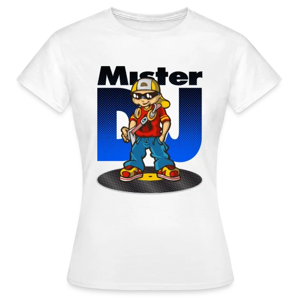Maquette de T-shirt Femme « Mister DJ » à personnaliser