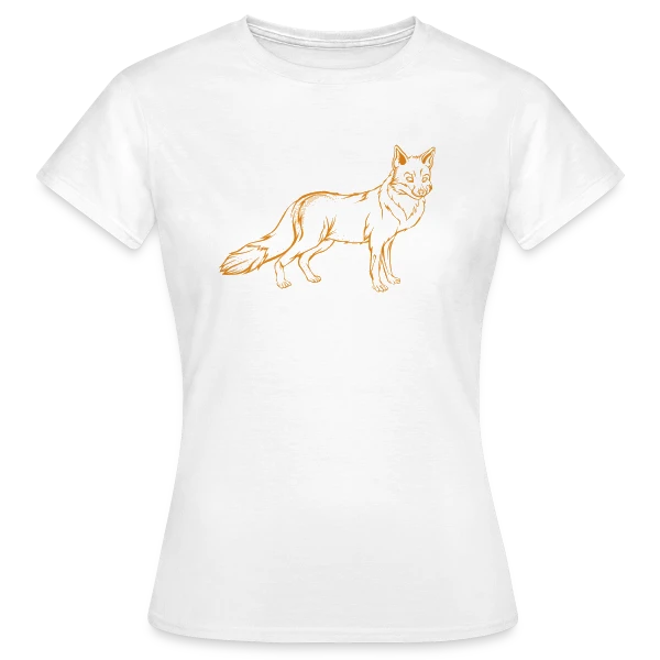 Maquette de T-shirt Femme « Renard Dessin Esquisse » à personnaliser