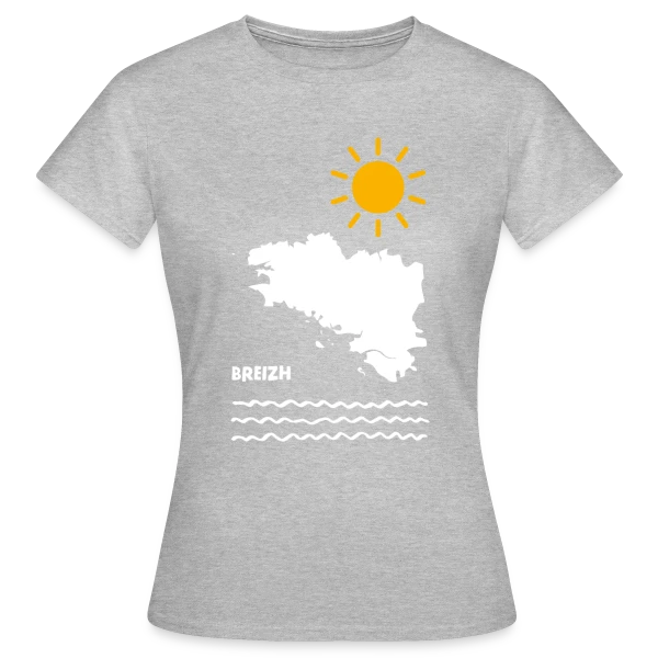 Maquette de T-shirt Femme « Breizh Soleil Mer » à personnaliser