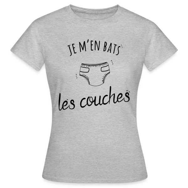 Maquette de T-shirt Femme « Humour "Je M'en Bats Les Couches" - Idée Cadeau Drôle » à personnaliser