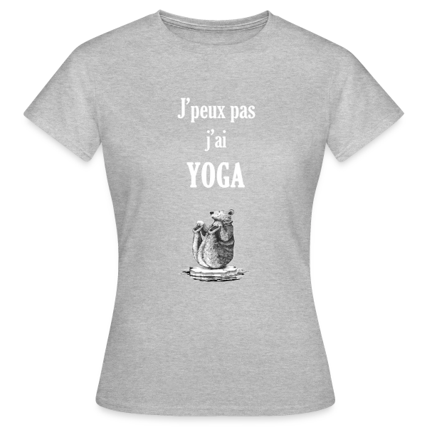 Maquette de T-shirt Femme « Ours Yogiste : Zen et Drôle sur sa Banquise » à personnaliser