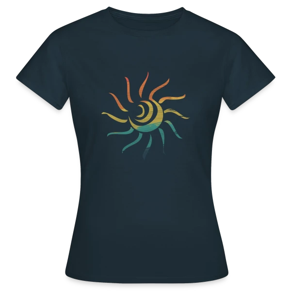Maquette de T-shirt Femme « Soleil d'Été Tropical » à personnaliser