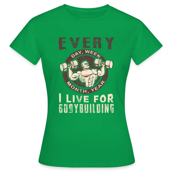 Maquette de T-shirt Femme « Bodybuilding: La Passion de la Musculation » à personnaliser