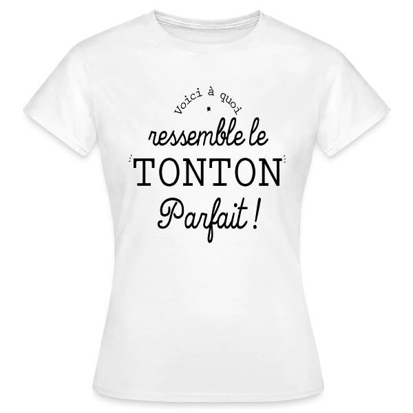 Maquette de T-shirt Femme « Tonton Parfait Rétro - L'Élégance Vintage » à personnaliser