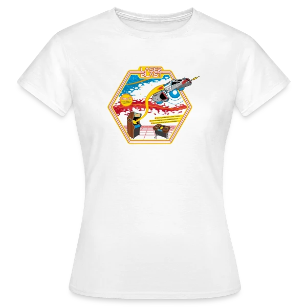 Maquette de T-shirt Femme « Explosion Laser : Design Lumineux » à personnaliser