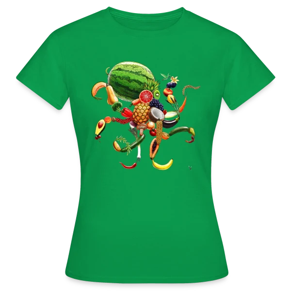 Maquette de T-shirt Femme « Pulpi Frutti : Saveur Marine Originale » à personnaliser