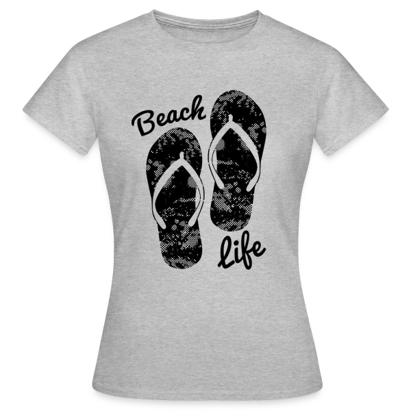 Maquette de T-shirt Femme « Vie de Plage Tongs Détente » à personnaliser