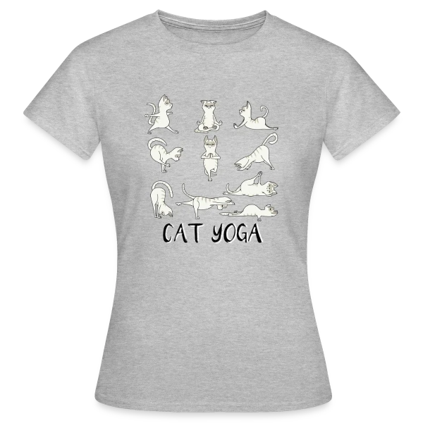 Maquette de T-shirt Femme « Chats Yoga Drôles » à personnaliser