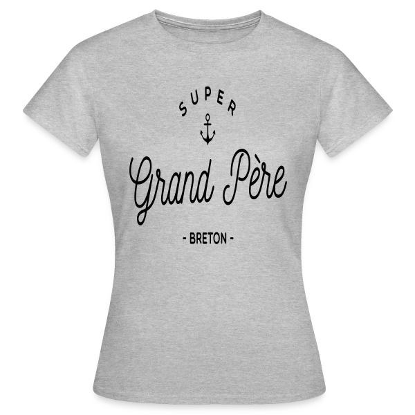 Maquette de T-shirt Femme « 'Super Grand-Père Breton' - Fierté Familiale et Régionale » à personnaliser