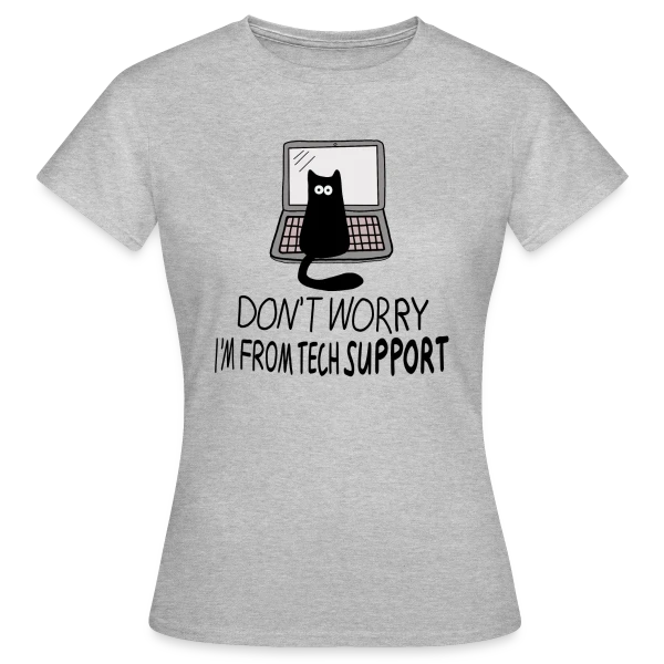 Maquette de T-shirt Femme « Chat de Support Technique » à personnaliser