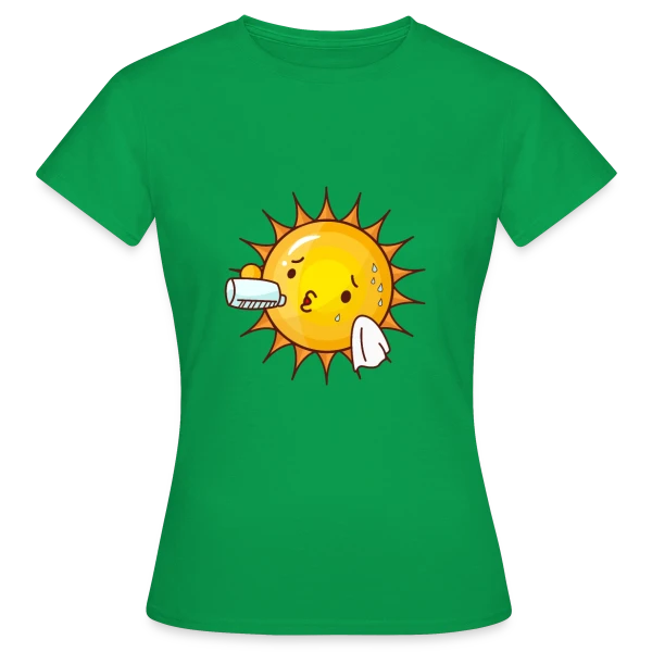 Maquette de T-shirt Femme « Soleil en Sueur - Humour Estival » à personnaliser