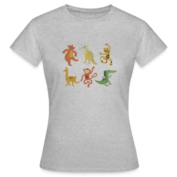 Maquette de T-shirt Femme « Animaux Rigolos et Joueurs » à personnaliser