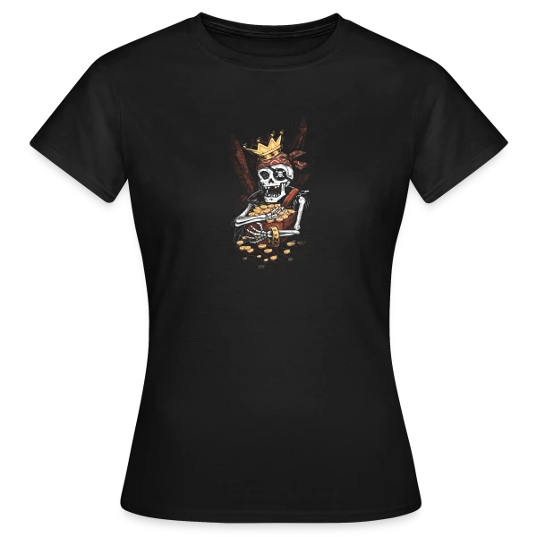 Maquette de T-shirt Femme « Le Squelette Pirate et son Trésor Facétieux » à personnaliser