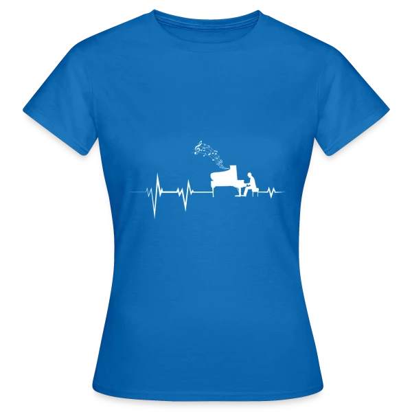 Maquette de T-shirt Femme « Piano Évolution : L'Histoire du Clavier en Style » à personnaliser