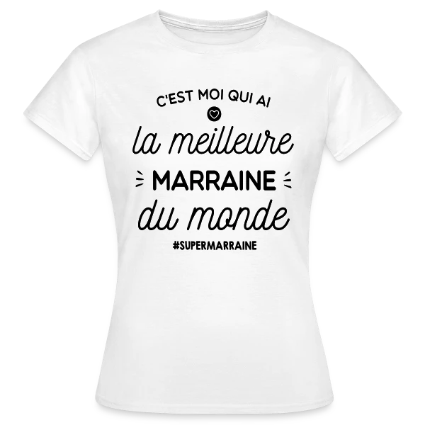 Maquette de T-shirt Femme « Ma Super Marraine » à personnaliser
