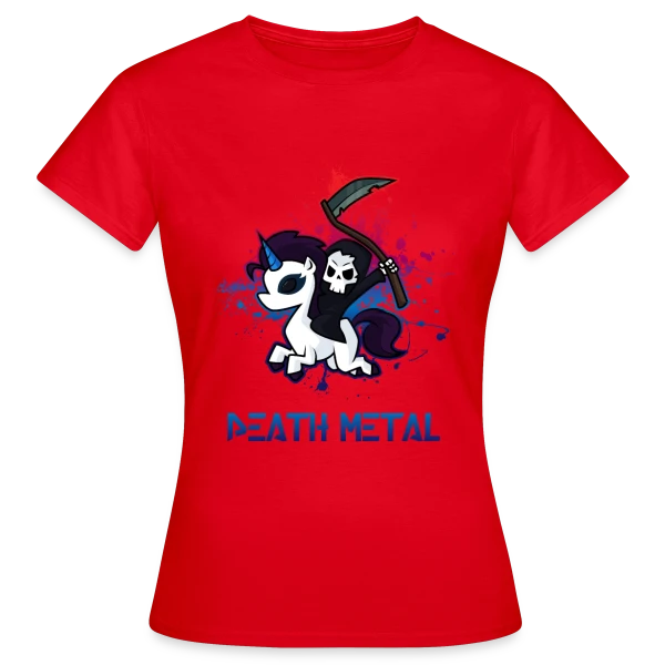 Maquette de T-shirt Femme « Fan de Death Metal » à personnaliser