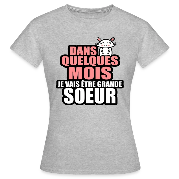 Maquette de T-shirt Femme « Future Grande-Sœur : L'Annonce Tendre » à personnaliser