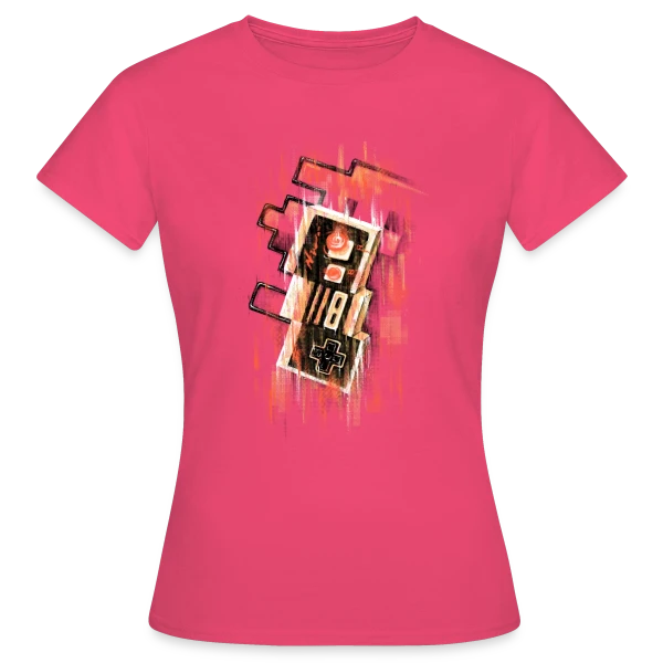Maquette de T-shirt Femme « Manette Rétro Floue NES » à personnaliser