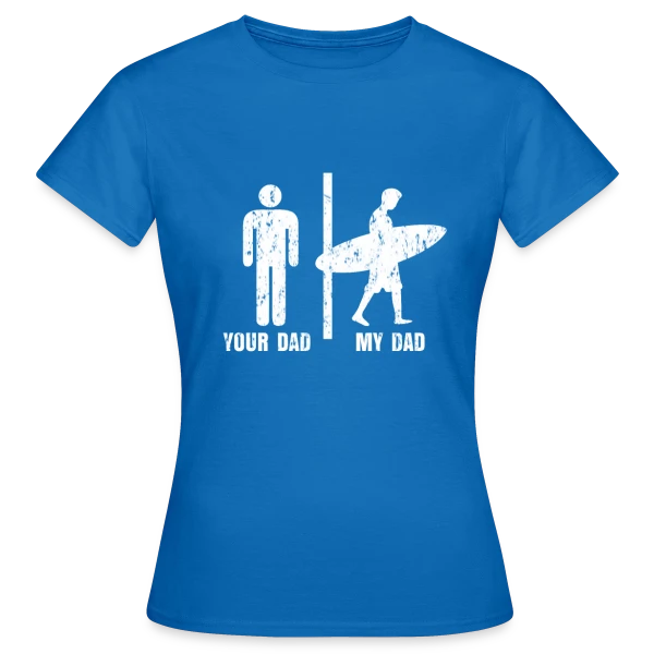 Maquette de T-shirt Femme « Papa Surfeur | Plage & Océan » à personnaliser