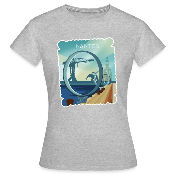 Maquette de T-shirt Femme « Ville de Nantes - Design Urbain » à personnaliser