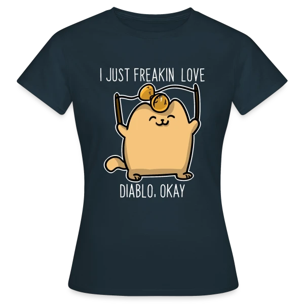 Maquette de T-shirt Femme « Chaton Diabolo Joueur » à personnaliser