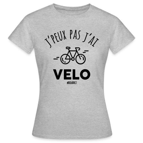 Maquette de T-shirt Femme « J'peux Pas, J'ai Vélo ! T-shirt Humour Cycliste » à personnaliser