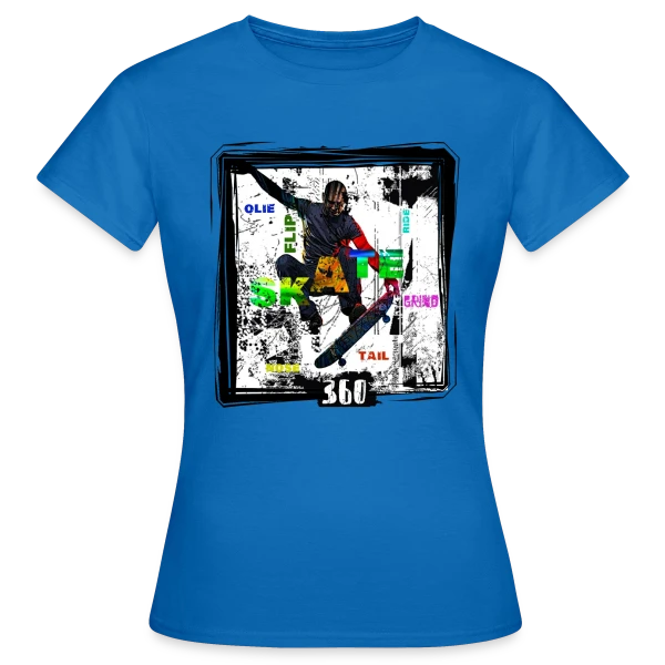Maquette de T-shirt Femme « Skateur en Action L.I.P » à personnaliser