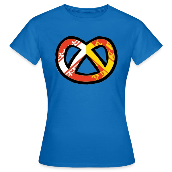 Maquette de T-shirt Femme « Humour Logo Bretzel Alsace » à personnaliser