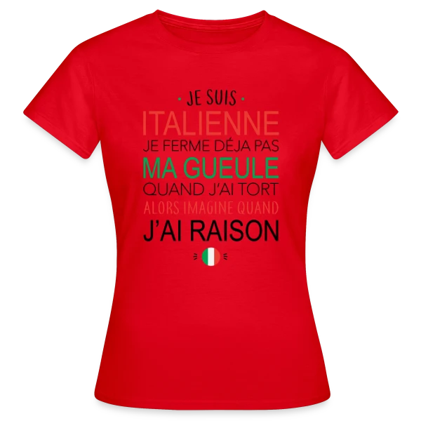 Maquette de T-shirt Femme « "Italienne : Ma Voix, Ma Loi" » à personnaliser