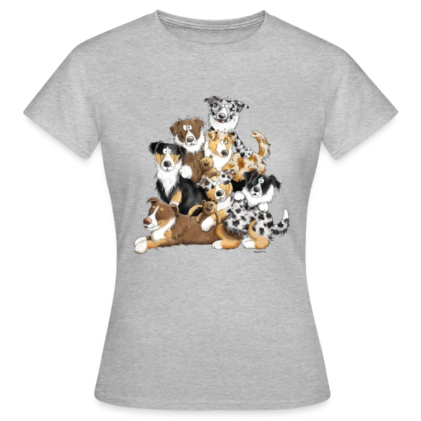 Maquette de T-shirt Femme « Berger Australien Rigolo : Le Chaos Adorable » à personnaliser