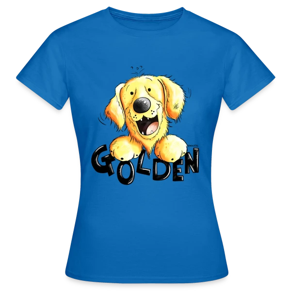 Maquette de T-shirt Femme « Golden Retriever Amusant - Mon Compagnon Fidèle » à personnaliser