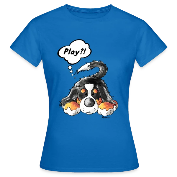 Maquette de T-shirt Femme « Chien de Montagne Bernois Joueur » à personnaliser