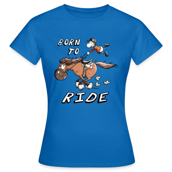 Maquette de T-shirt Femme « Né Pour Rouler » à personnaliser