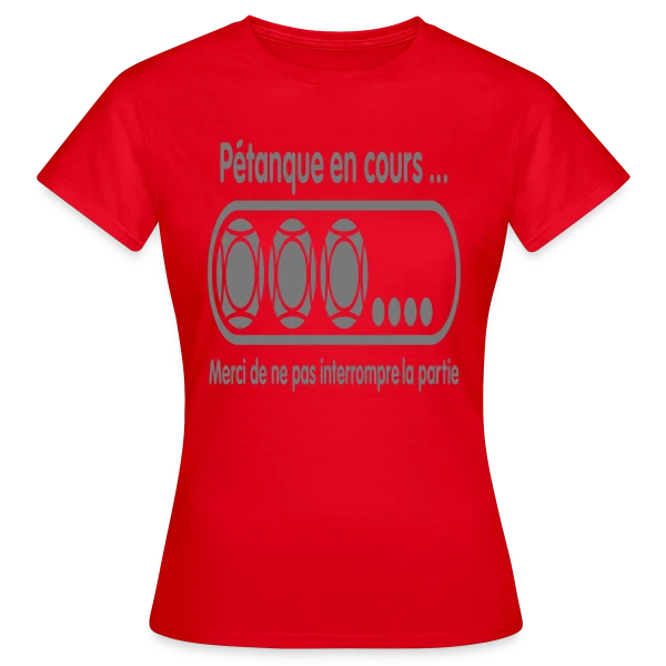 Maquette de T-shirt Femme « Pétanque en Cours : Ne Dérangez Pas ! » à personnaliser