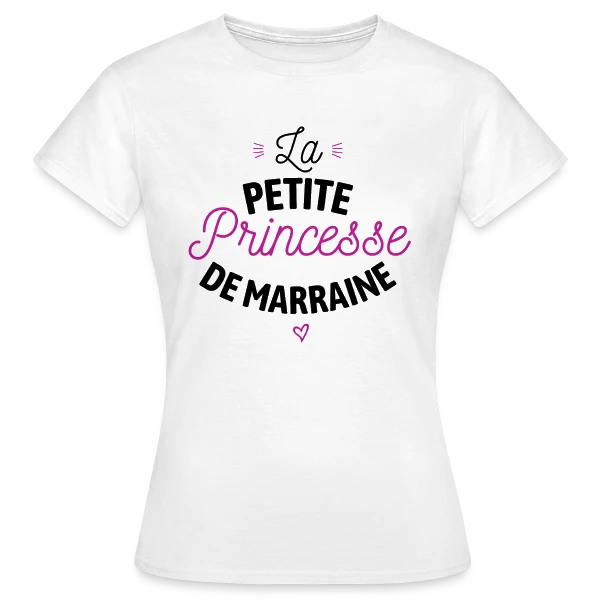 Maquette de T-shirt Femme « Ma Filleule, Ma Princesse » à personnaliser