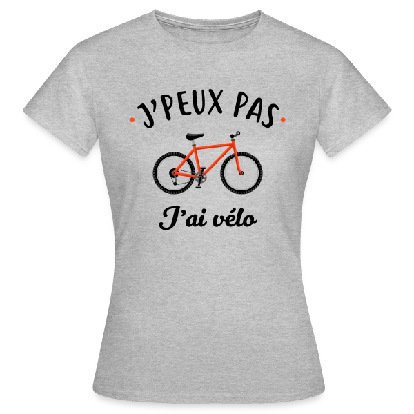 Maquette de T-shirt Femme « J'peux Pas J'ai Vélo » à personnaliser