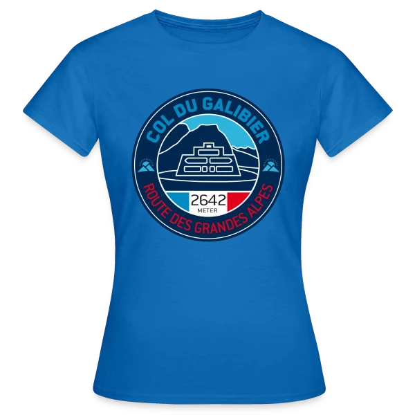 Maquette de T-shirt Femme « Col du Galibier - Le Sommet Mythique » à personnaliser