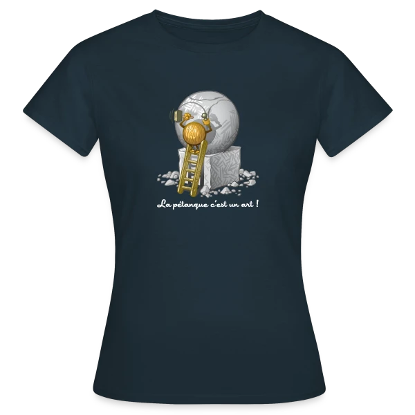 Maquette de T-shirt Femme « L'Art de la Pétanque : Quand le Sport Rencontre le Style » à personnaliser