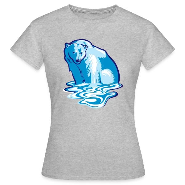 Maquette de T-shirt Femme « Ours Polaire en Détresse : L'Art du Réchauffement » à personnaliser