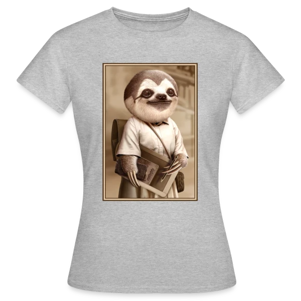 Maquette de T-shirt Femme « Le Paresseux Écolier » à personnaliser