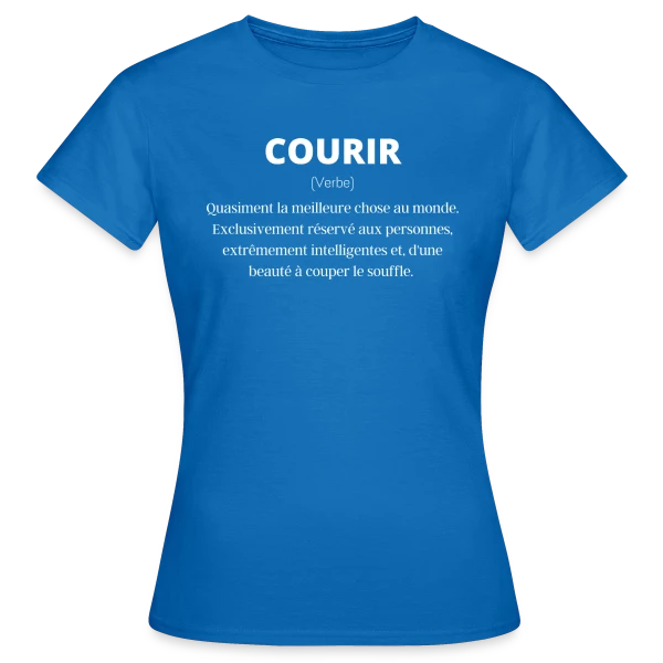 Maquette de T-shirt Femme « Courir Définition : Run, Running, Sport & Humour » à personnaliser