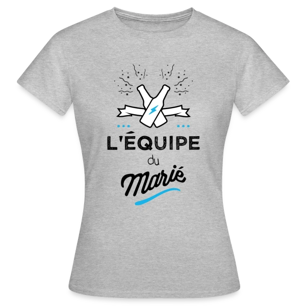 Maquette de T-shirt Femme « EVG L'Équipe du Marié » à personnaliser