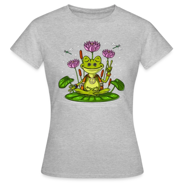 Maquette de T-shirt Femme « Grenouille Zen Hippie » à personnaliser