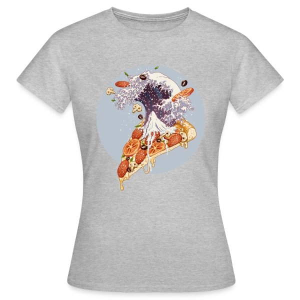 Maquette de T-shirt Femme « La Grande Vague de Pizza Kanagawa » à personnaliser