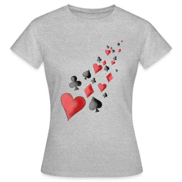 Maquette de T-shirt Femme « Envolée de Cartes à Jouer » à personnaliser
