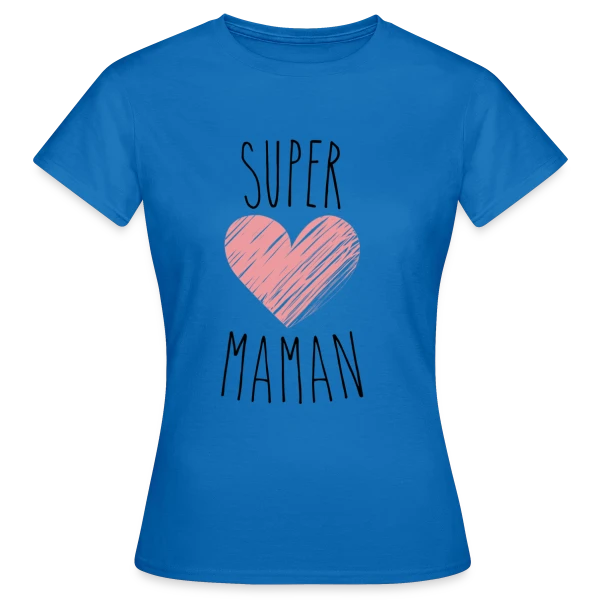 Maquette de T-shirt Femme « Super Maman : Le T-shirt Indispensable pour votre Héroïne » à personnaliser