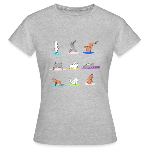 Maquette de T-shirt Femme « Lapin Yoga: Joyeuses Pâques Zen » à personnaliser