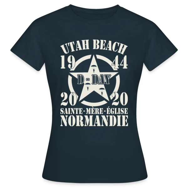Maquette de T-shirt Femme « D-Day Normandie 1944 - Hommage Utah Beach » à personnaliser